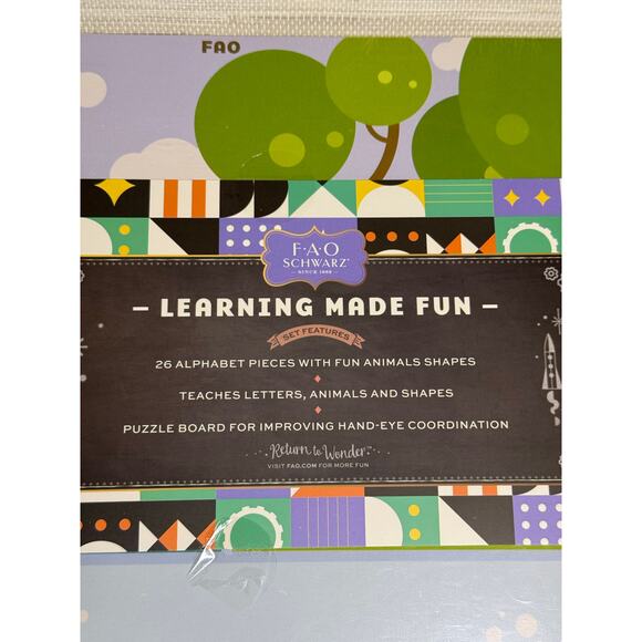 FAO Schwarz Learning Letters Animal Alphabet Board - NEW - Picture 2 of 2
